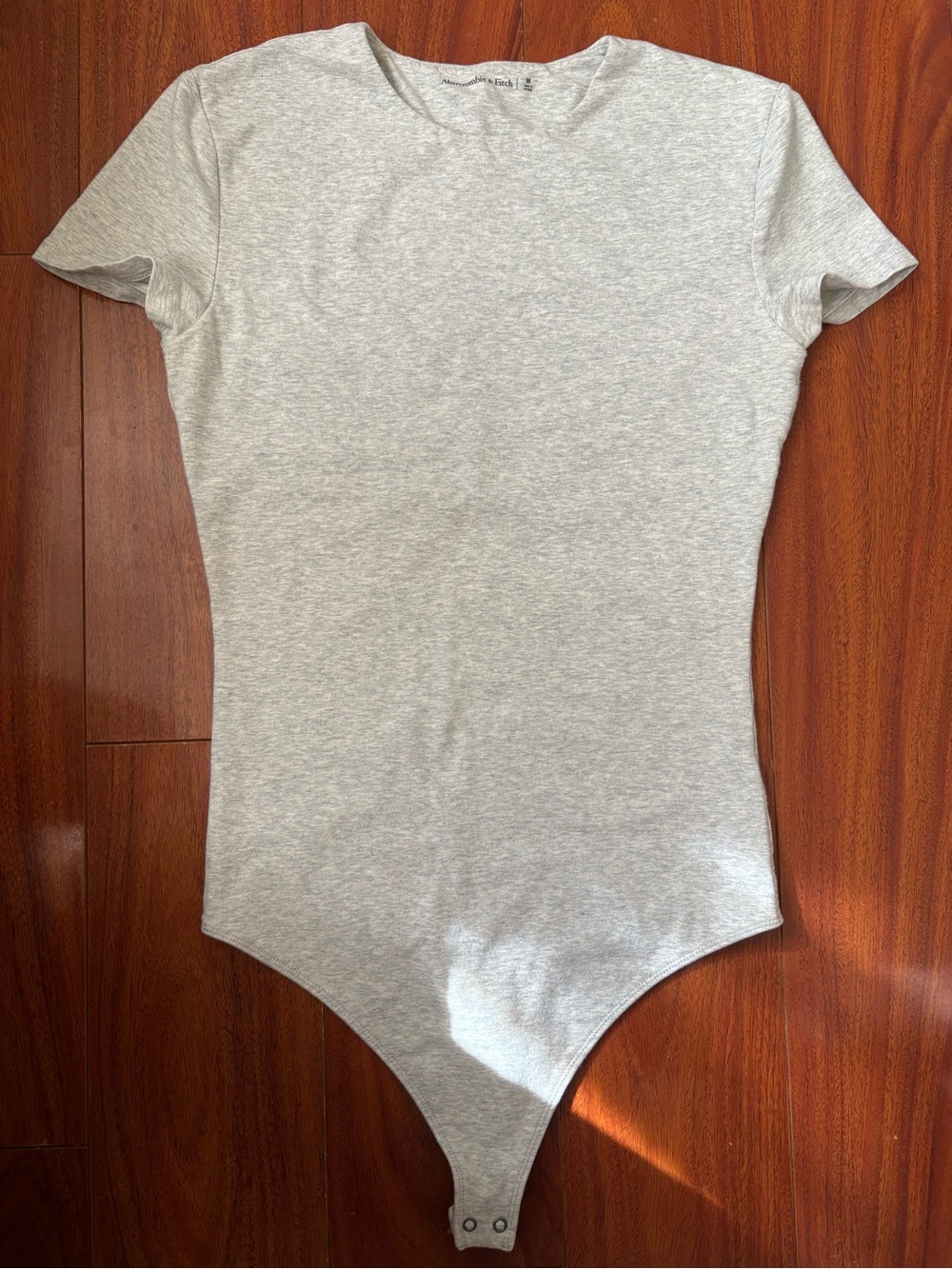 Abercrombie & Fitch Light Heather Gray Short Sleeve bodysuit